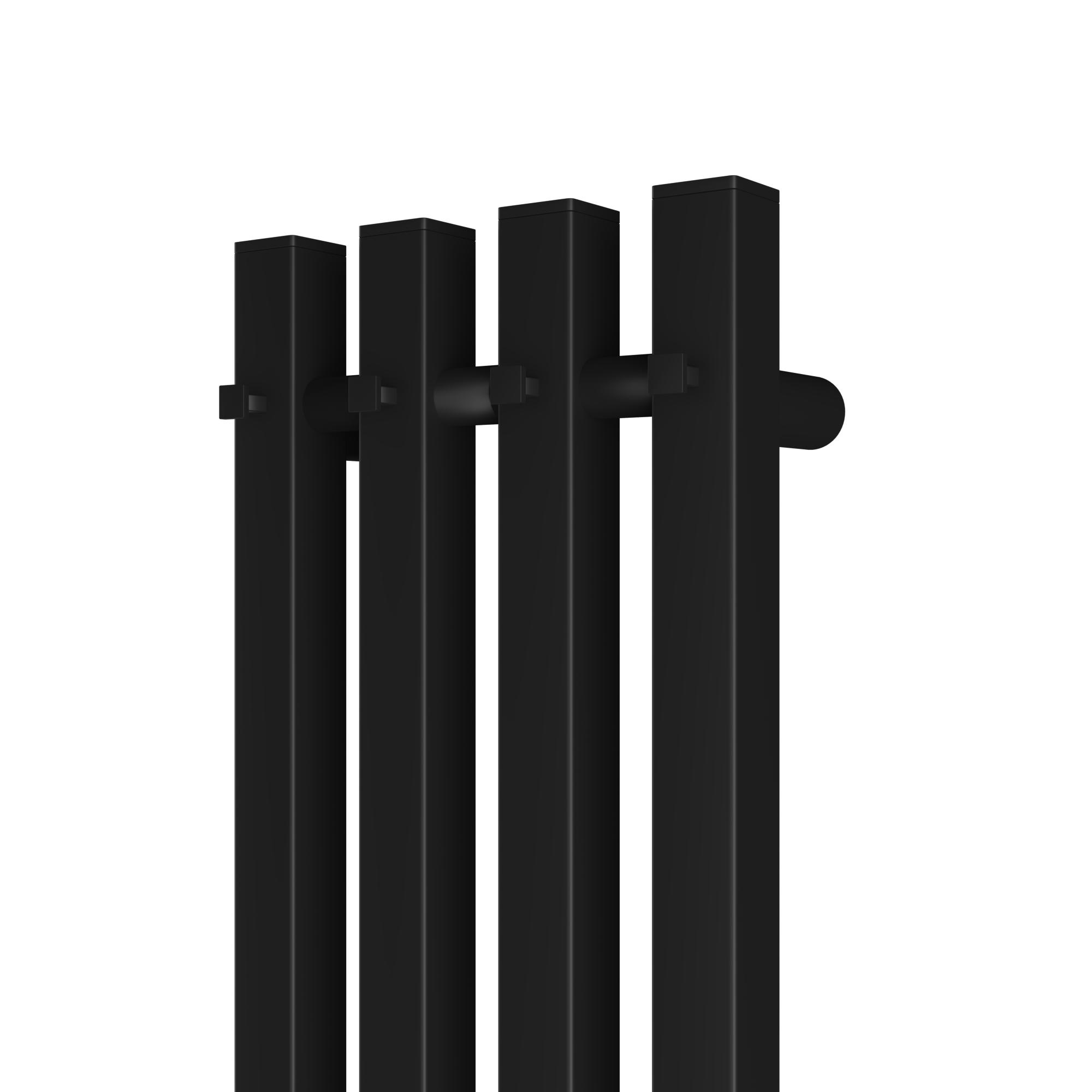 Полотенцесушитель электрический APEXTERMO Sirius SR10123BM 1200x180 с крючками, черный матовый