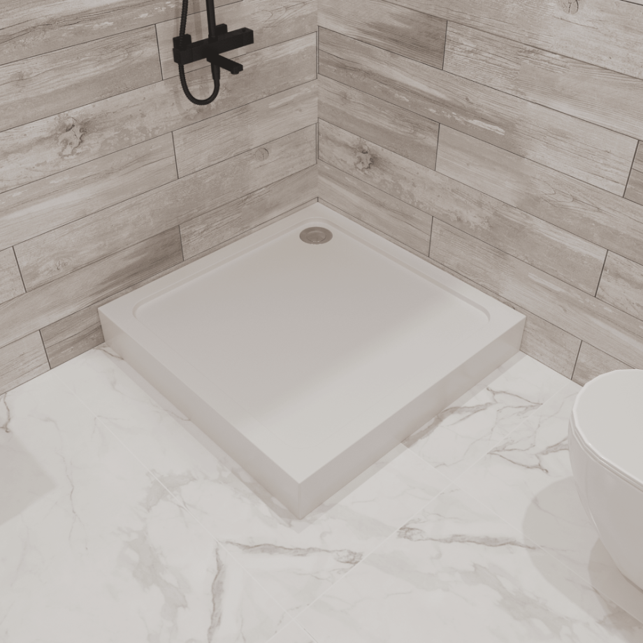 Поддон 1Marka акриловый FLAT 90х90 комплект с сифоном