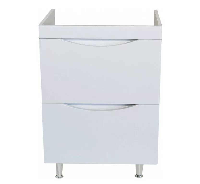 Тумба c раковиной Bellezza Санриса 60 напольная, 2 ящика, белая