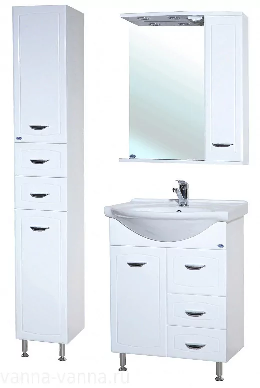 Мебель для ванной Bellezza Классик 65 комплект, напольный, белый