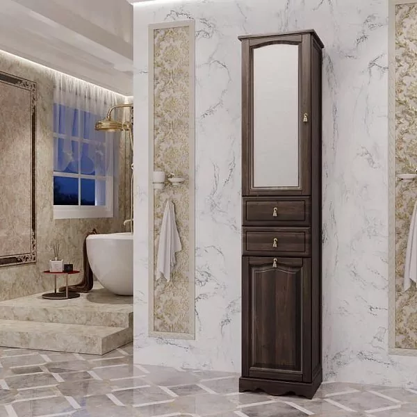 Пенал Opadiris Риспекто 40 L с бельевой корзиной, орех антикварный