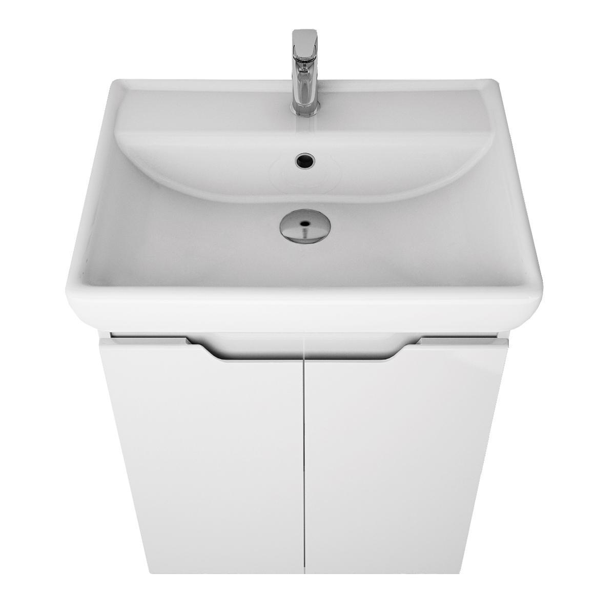 Тумба с раковиной подвесная Dreja Q Plus (D) 60 см, белый