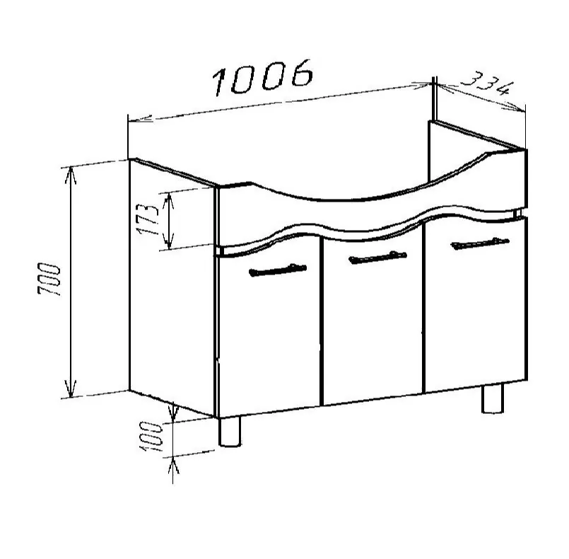 Тумба с раковиной Bellezza Мари 105 напольная, белая