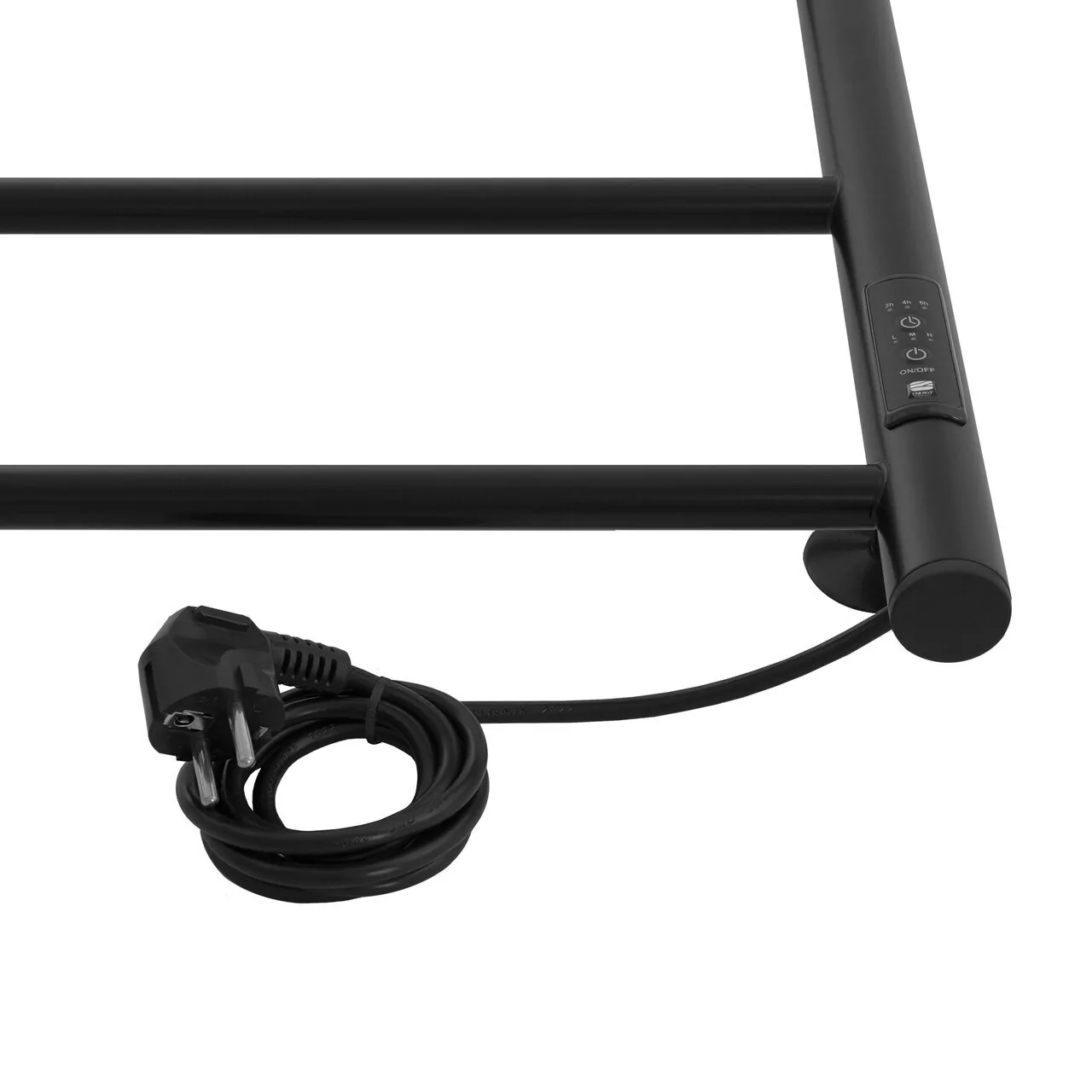 Полотенцесушитель электрический Energy Round 900x400 с таймером, черный матовый