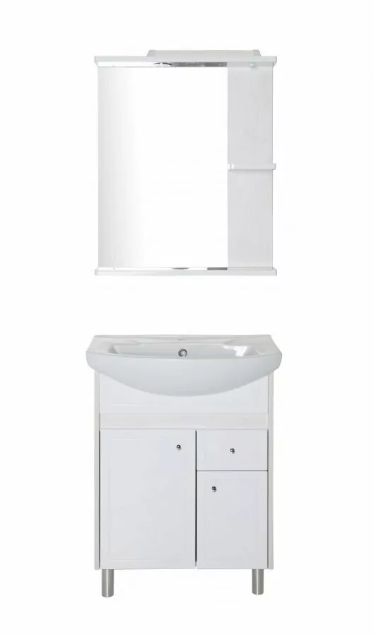 Мебель для ванной Асб-мебель Орхидея 60 комплект, напольный, белое дерево