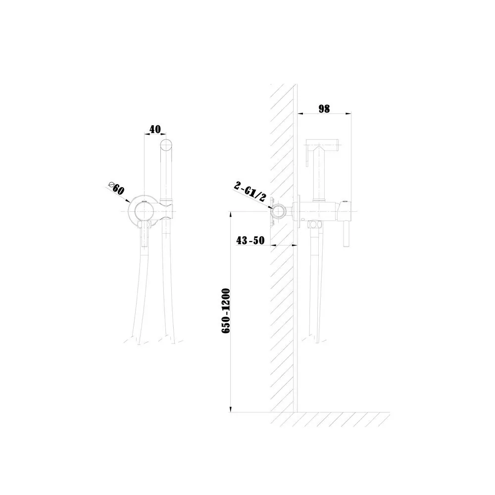Смеситель с гигиеническим душем Raiber Graceful RP-009 хром