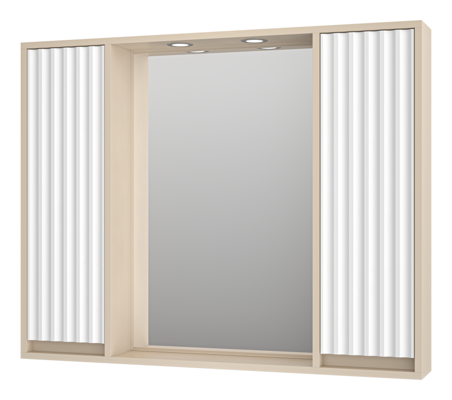 Зеркало-шкаф Brevita Balaton 100, белый/бежевый