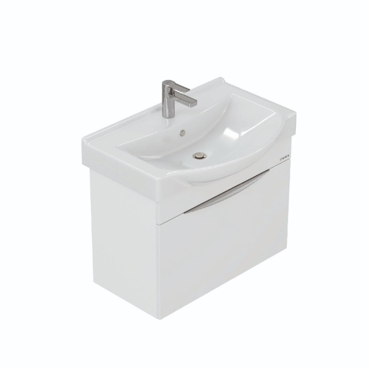 Тумба Onika Навиа 80 с раковиной Беверли 80 подвесная, белая