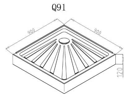 Поддон для душа Cerutti Spa Q91 90х90 квадратный, акриловый, белый