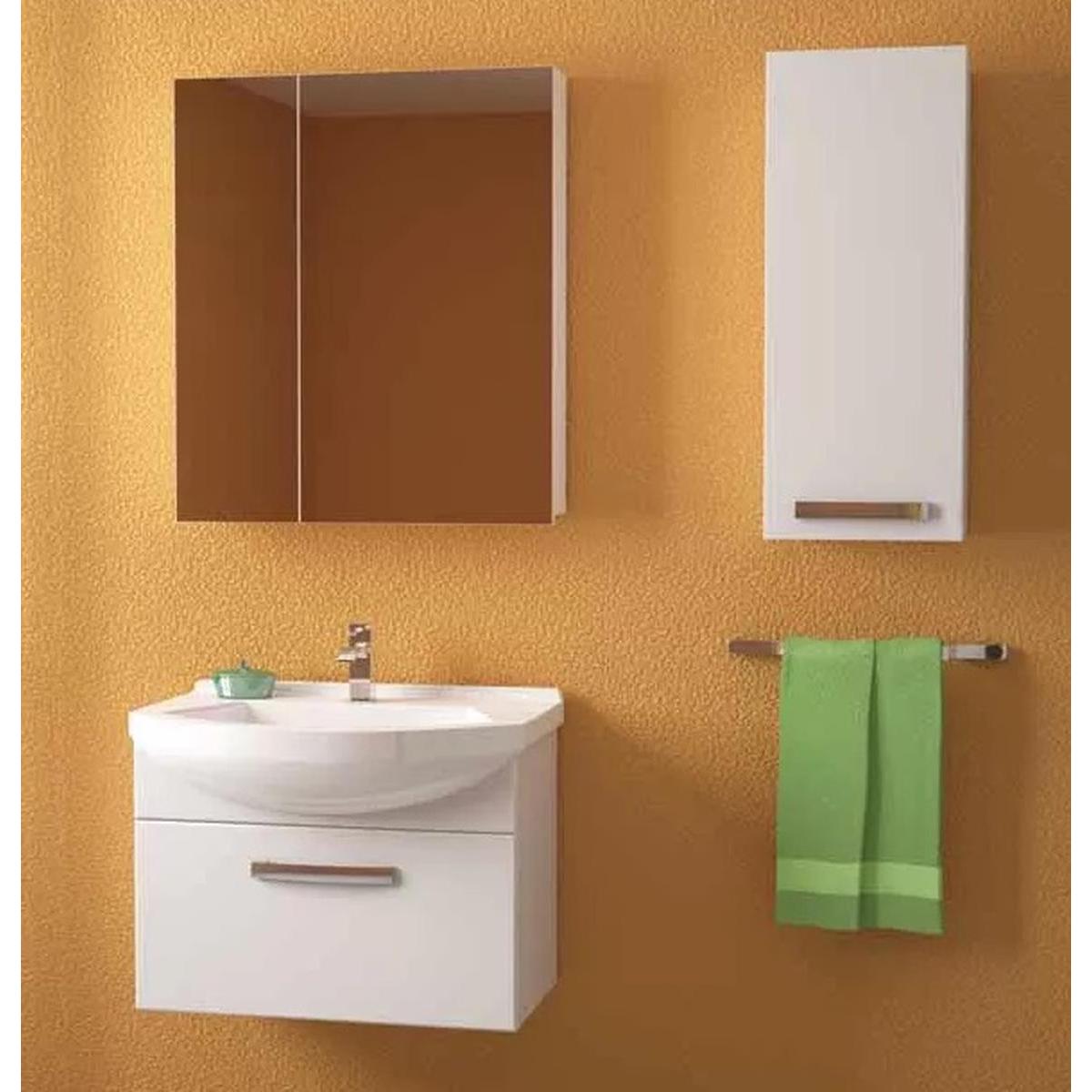 Тумба с раковиной подвесная Dreja Alfa 55 см, белый