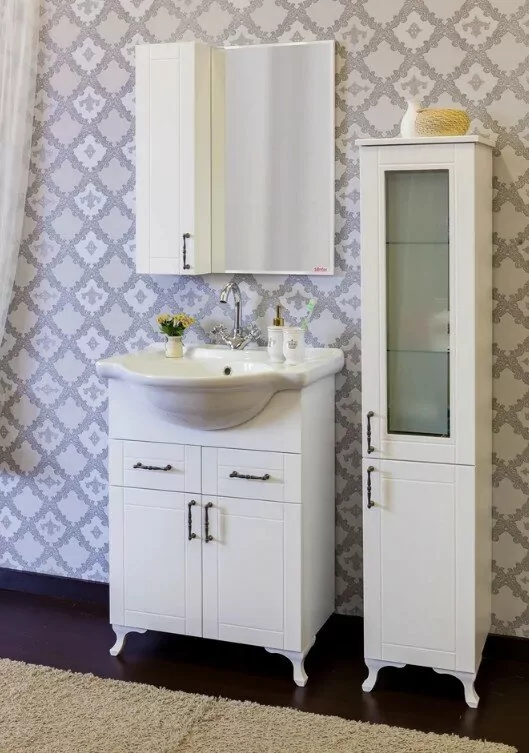 Пенал Sanflor Глория 30 R напольный, белый матовый