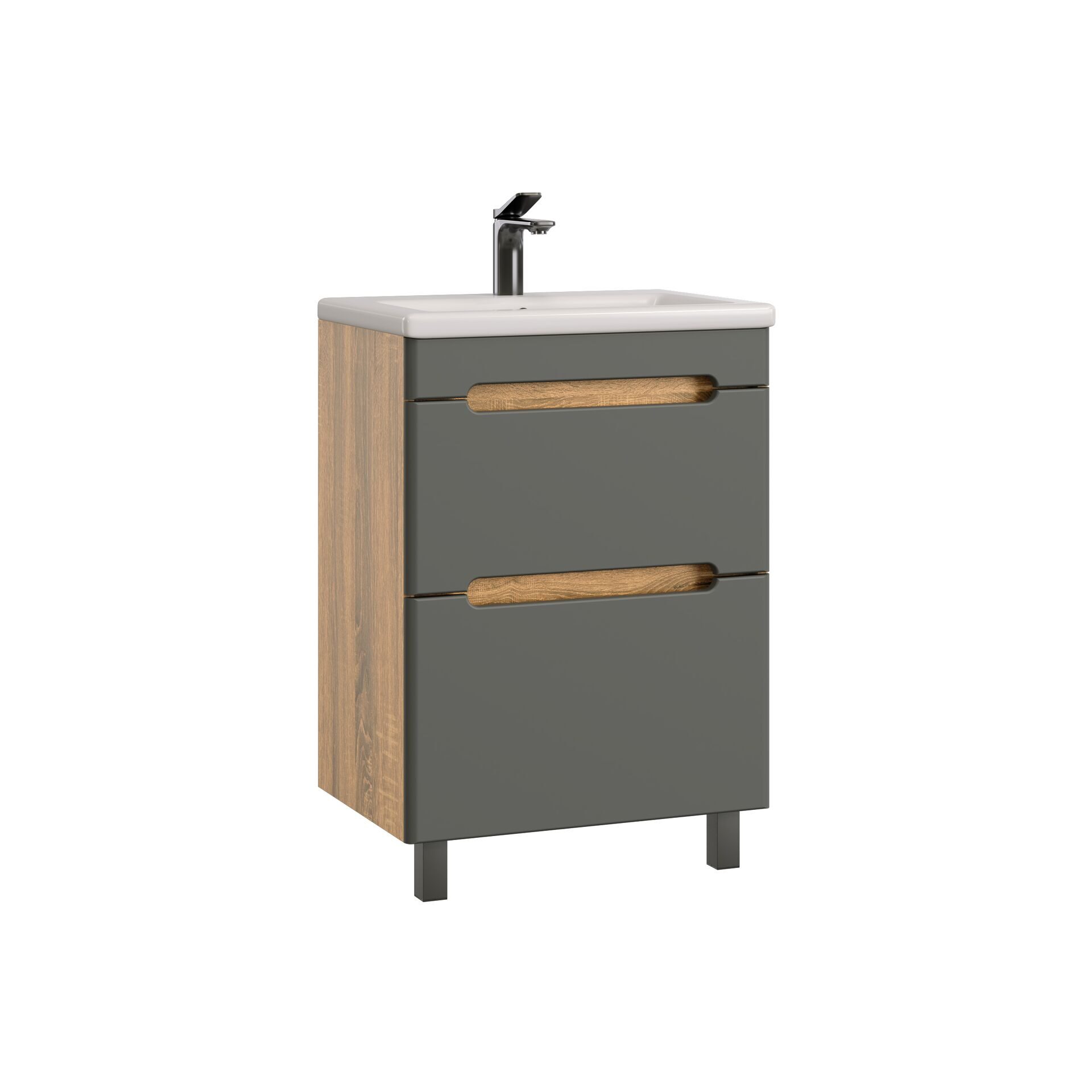 Тумба подвесная SanStar Diva 50 с раковиной Фест 50 (комплект), Gold Craft