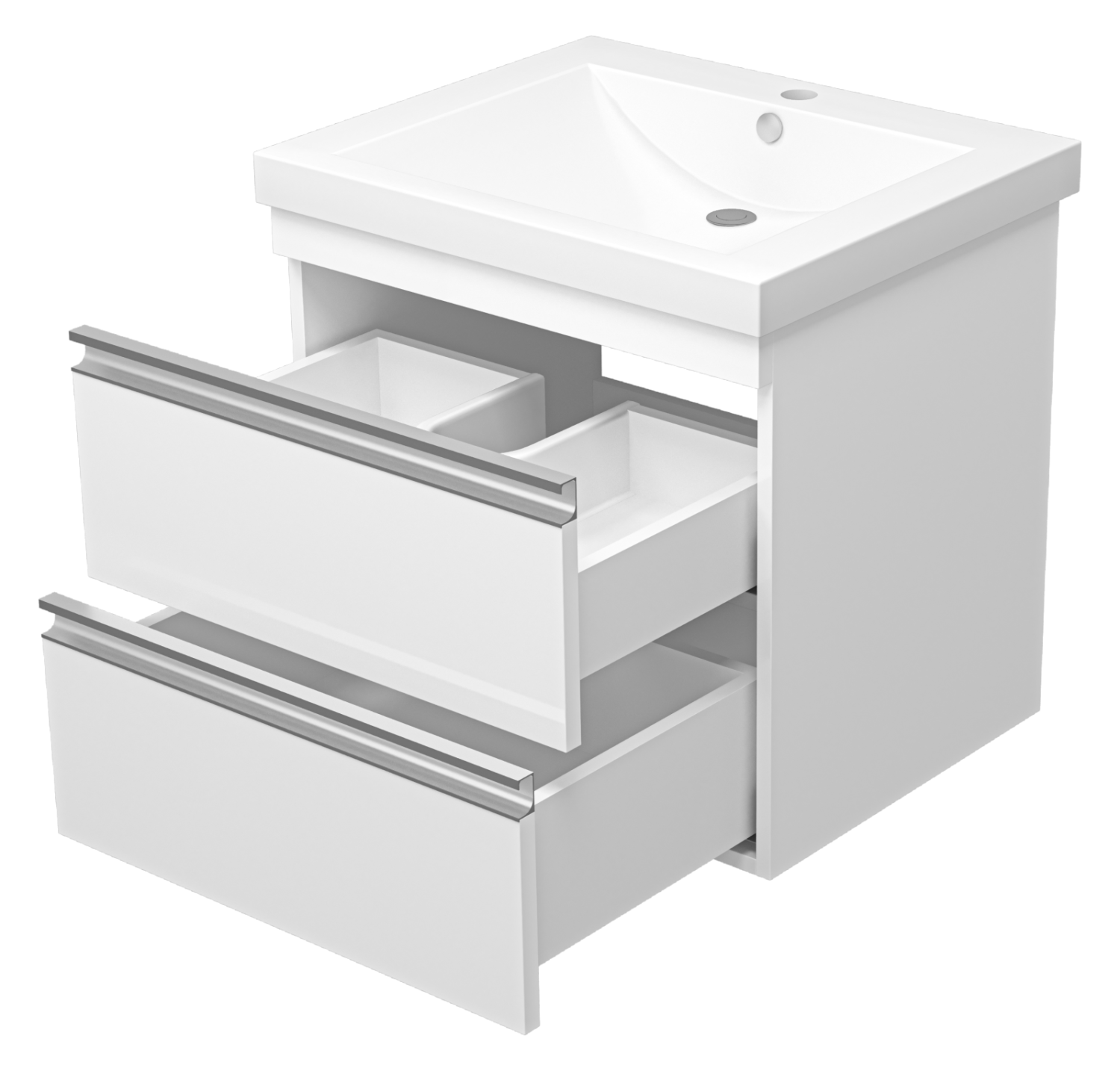 Тумба с раковиной Misty Ингрид 60 подвесная, белый