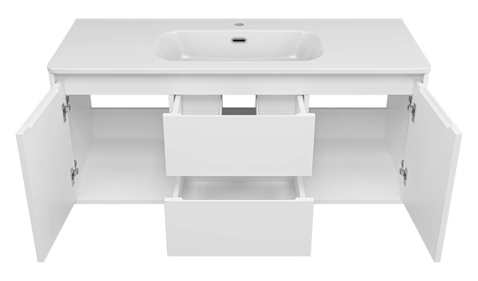 Тумба с раковиной Brevita Wine 120 подвесная (белая) с раковиной Brevita Onda 120