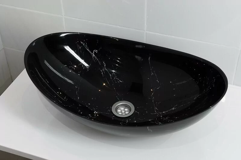 Раковина Stella Polar Орион 58 черный/белый мрамор