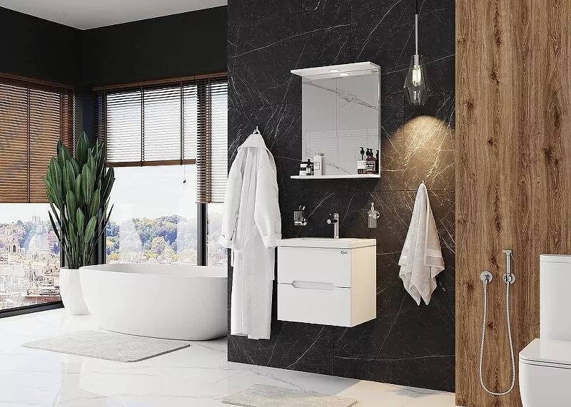 Тумба с раковиной Onika Айленд 50.13 подвесная, белый