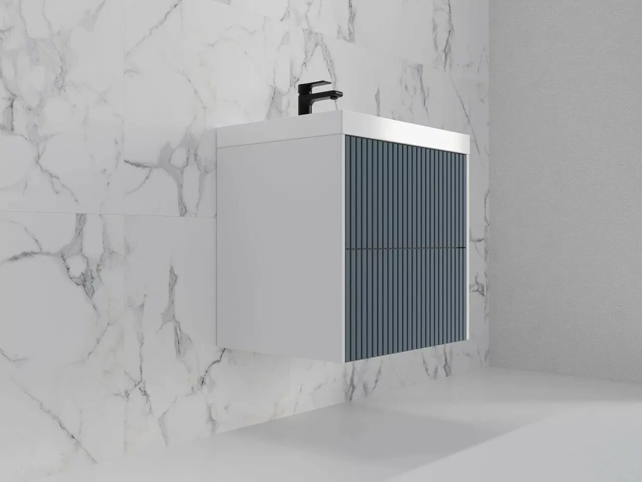 Тумба подвесная Style Line Стокгольм 60 с раковиной Classic 60, графит софт