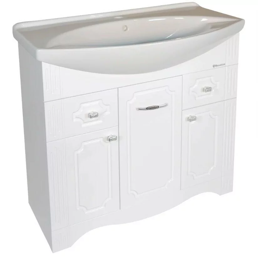 Тумба с раковиной Bellezza Кантри 85 напольная, белая
