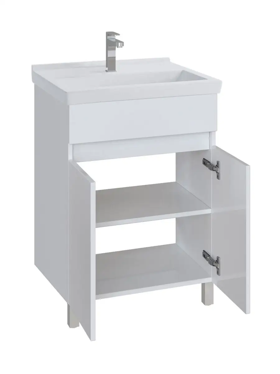 Тумба напольная SanStar Квадро 60 с раковиной Fest 60 белый