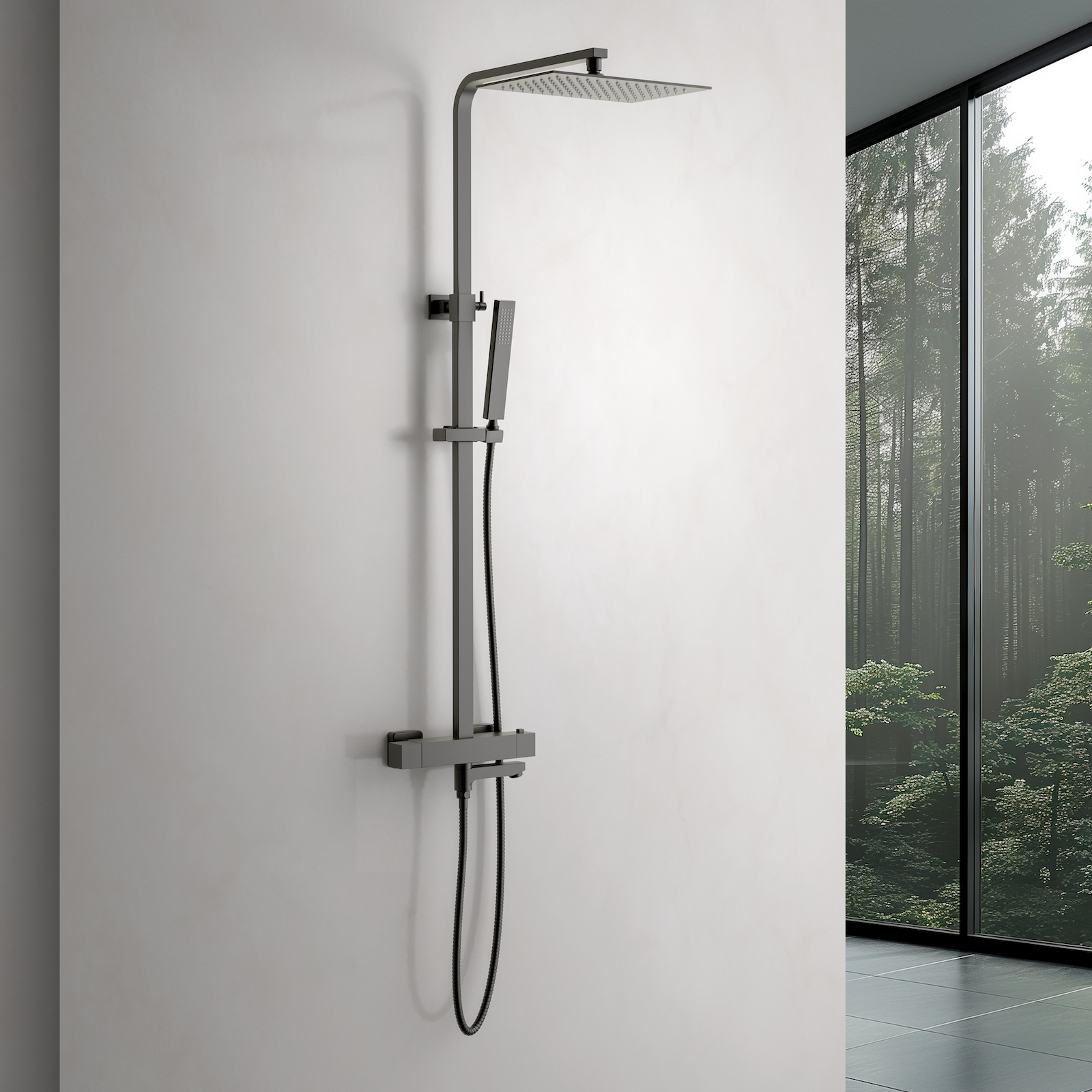 Душевая система с термостатом Timo Tetra-thermo SX-0169/18 черное золото