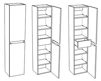 Пенал Corozo Альтаир 35 L/R подвесной, универсальный, белый