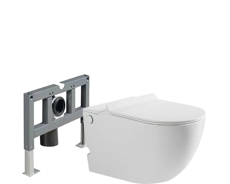 Унитаз импульсный SantiLine SL-5031 подвесной, с инсталляцией, белый матовый