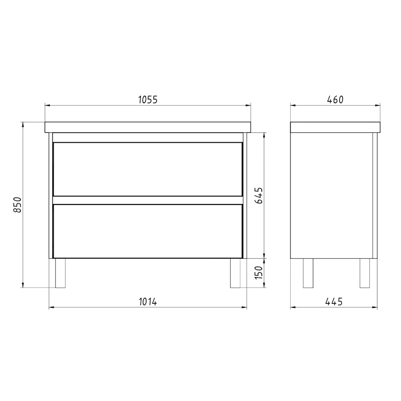 Тумба с раковиной напольная Dreja Luxury Plus 105 см, серый базальт