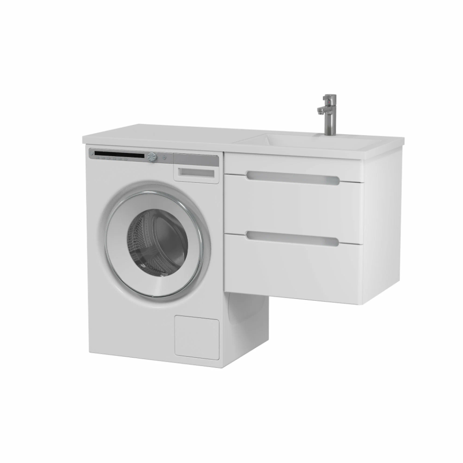 Тумба подвесная SanStar Толедо 60 с раковиной Даллас 120 правый белая