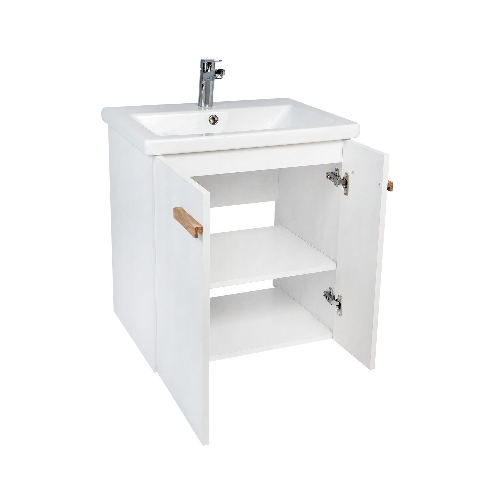 Тумба подвесная Viant Мюнхен 70 с раковиной Como 70, белый