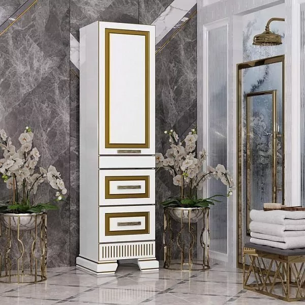 Пенал Opadiris Оникс 50 L белый, золото