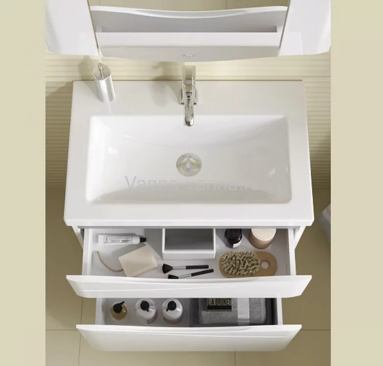 Тумба с раковиной Alavann Silvia 70 напольная, белая