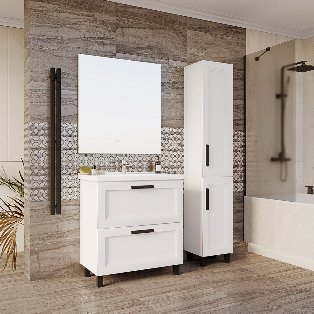 Мебель для ванной Асб-мебель София 80 комплект, напольный, белый