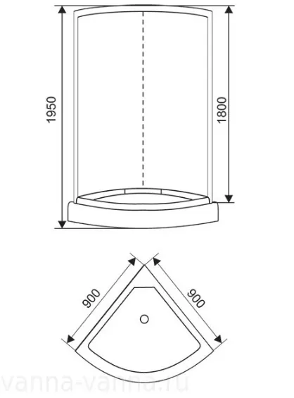 Душевая кабина Arcus Style S-01G 90х90 без крыши