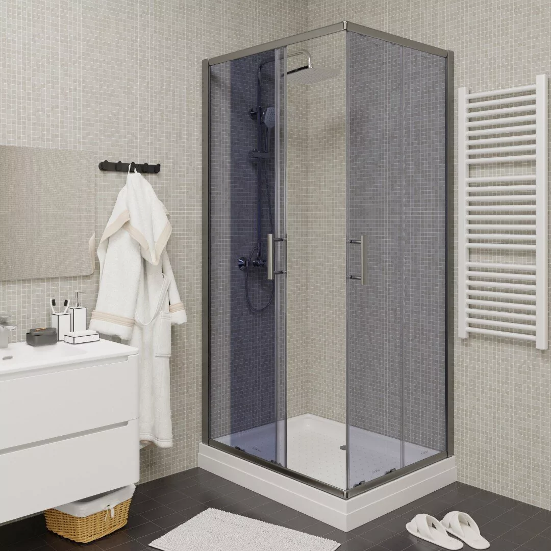 Душевой уголок Parly QZ71S N L/R прямоугольный, с низким поддоном, тонированное стекло, хром Душевой уголок Parly QZ71S N L/R прямоугольный, с низким поддоном, тонированное стекло, хром