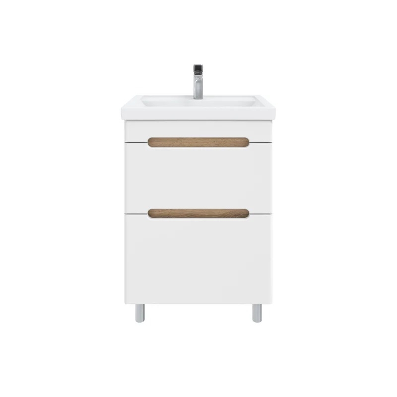 Тумба напольная SanStar Diva 60 с раковиной Фостер 60 белый, дуб вотан