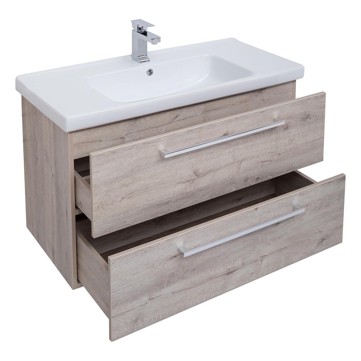 Тумба с раковиной подвесная Dreja Gio 80 см, дуб кантри