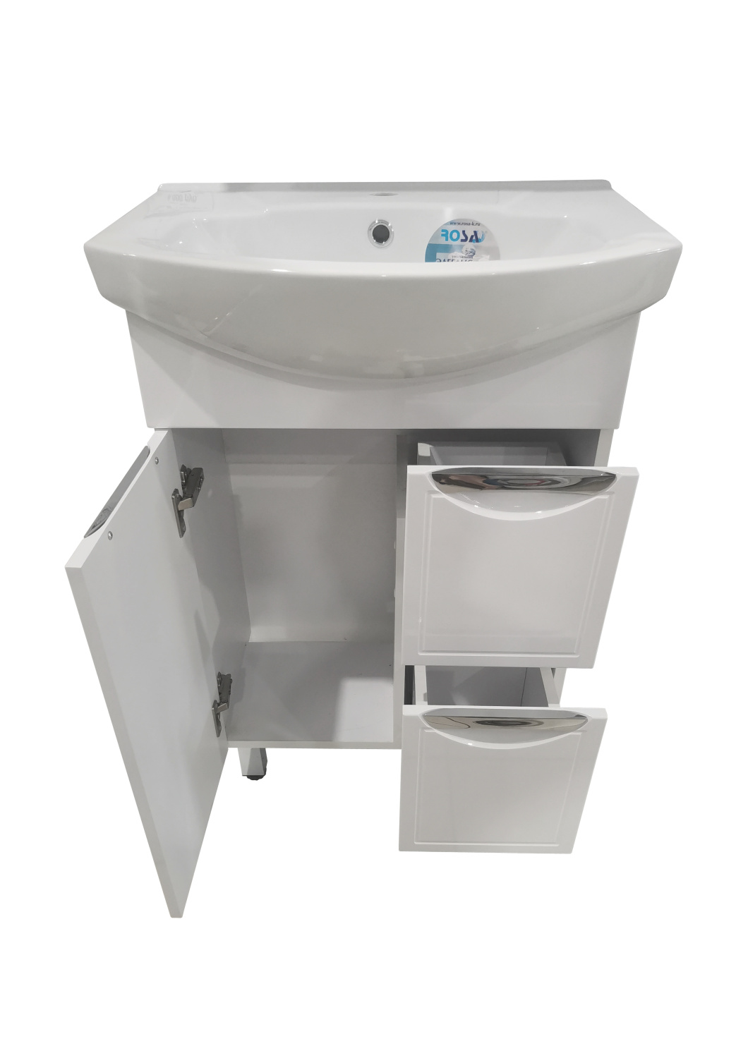 Тумба напольная Corozo Монро 65 Z2 с раковиной Элеганс 65 белый