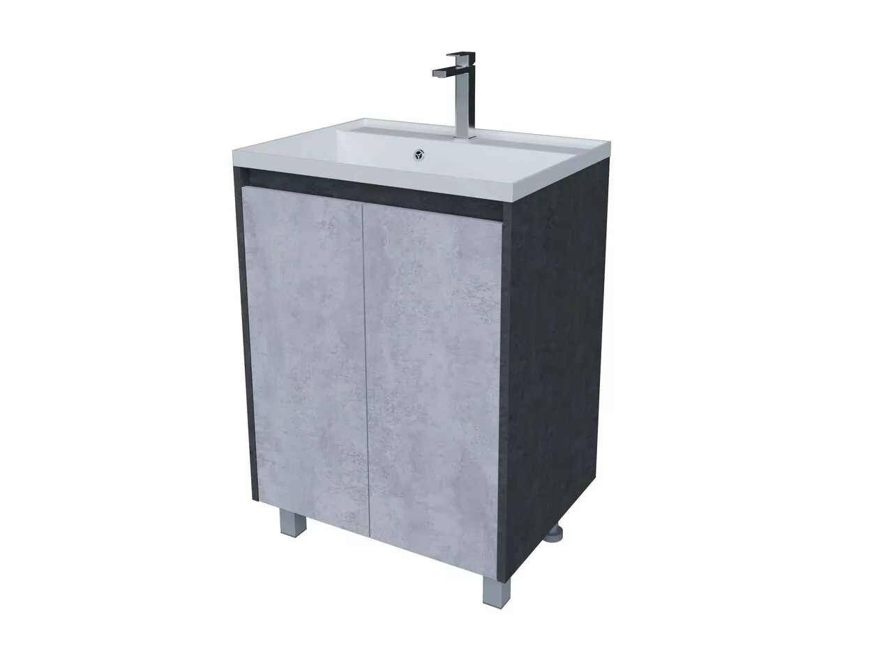 Тумба напольная Stella Polar Кибела 70 с раковиной Classica 70, цемент