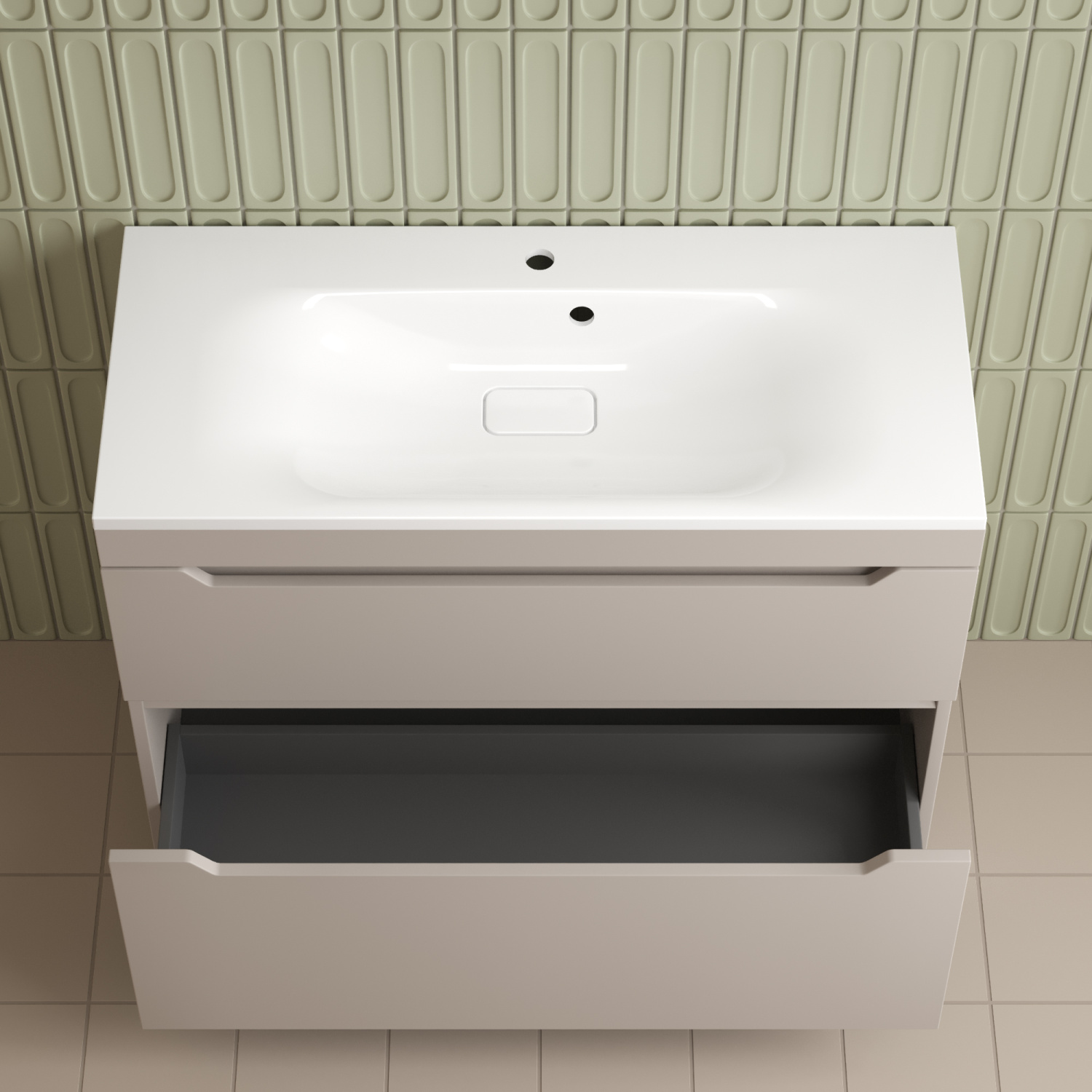 Тумба напольная Style Line Остин 100 с раковиной Фортуна 100 белый, крем