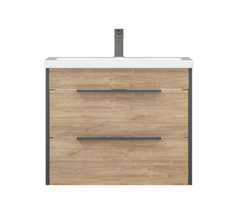 Тумба подвесная Corozo Форест 70 Z2 с раковиной Сомо 70 дуб конзас