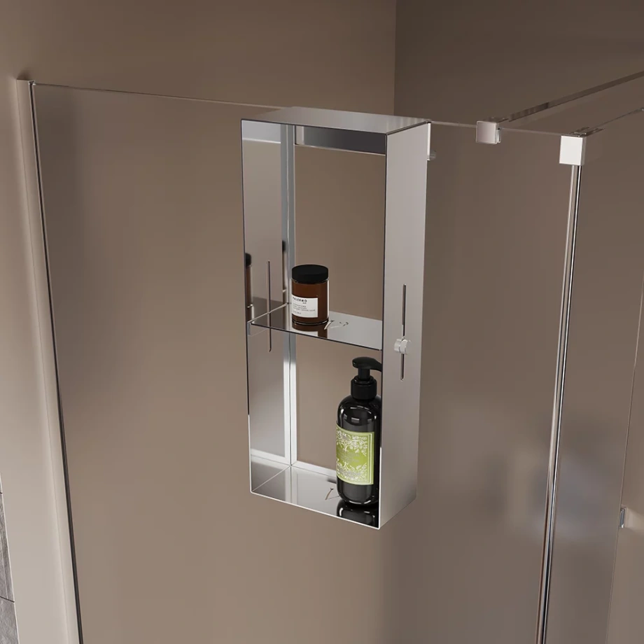 Полка для душевого ограждения Veconi Grange, 508x102x204, полированная сталь