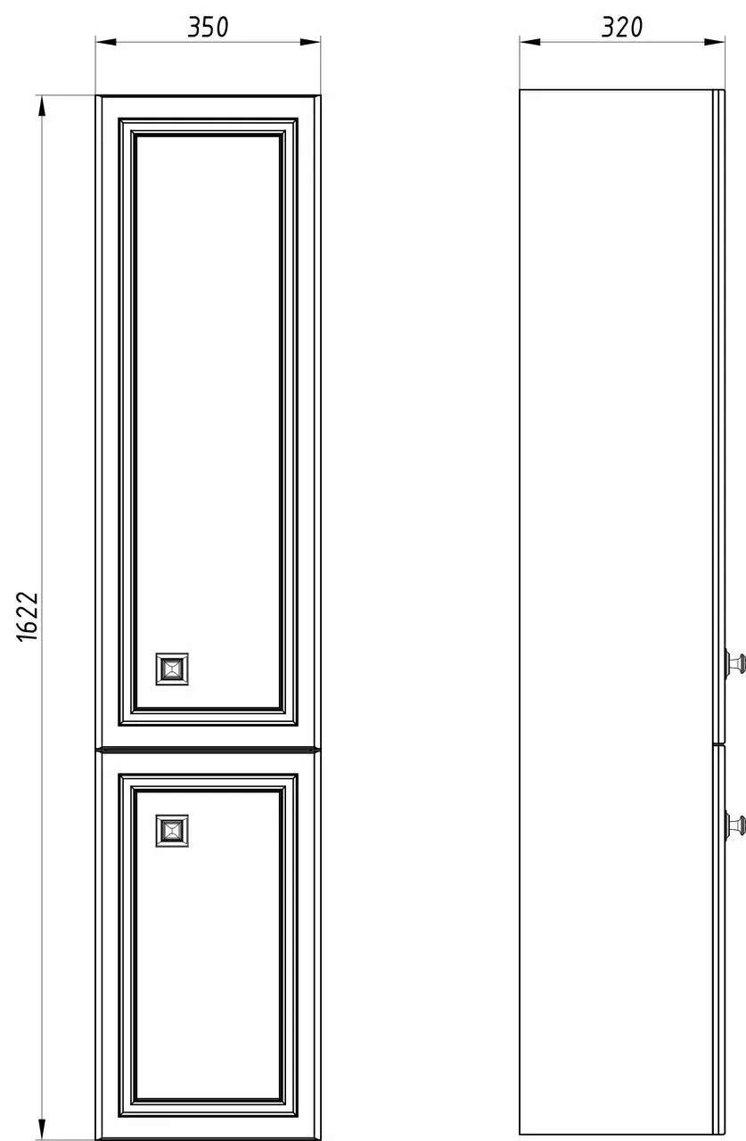 Пенал ASB Woodline Каталина 35 R подвесной, серый