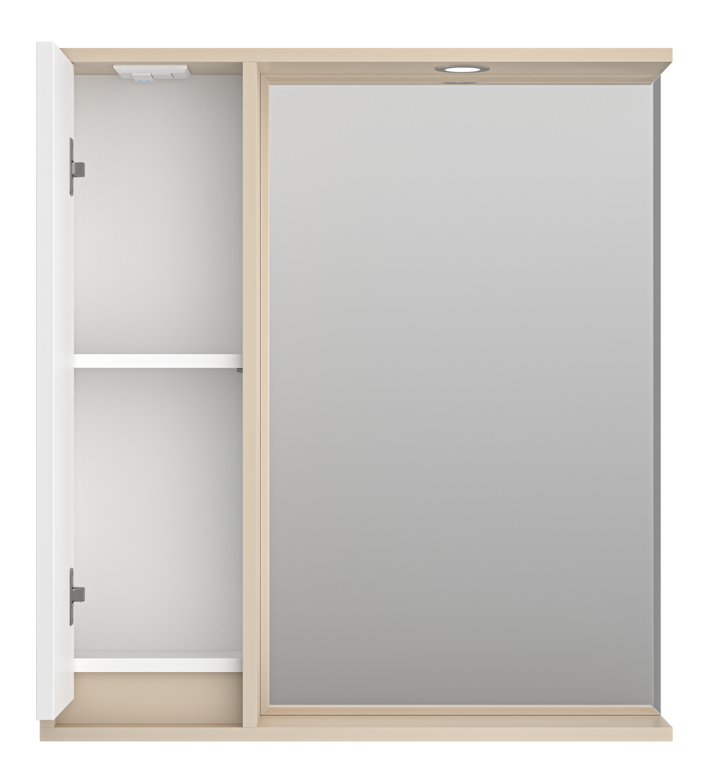 Зеркало-шкаф Brevita Balaton 75 L, белый/бежевый