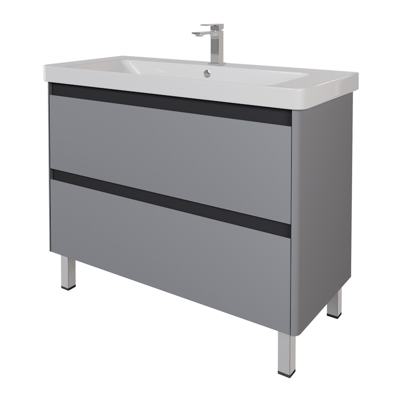 Тумба с раковиной напольная Dreja Luxury Plus 105 см, серый базальт