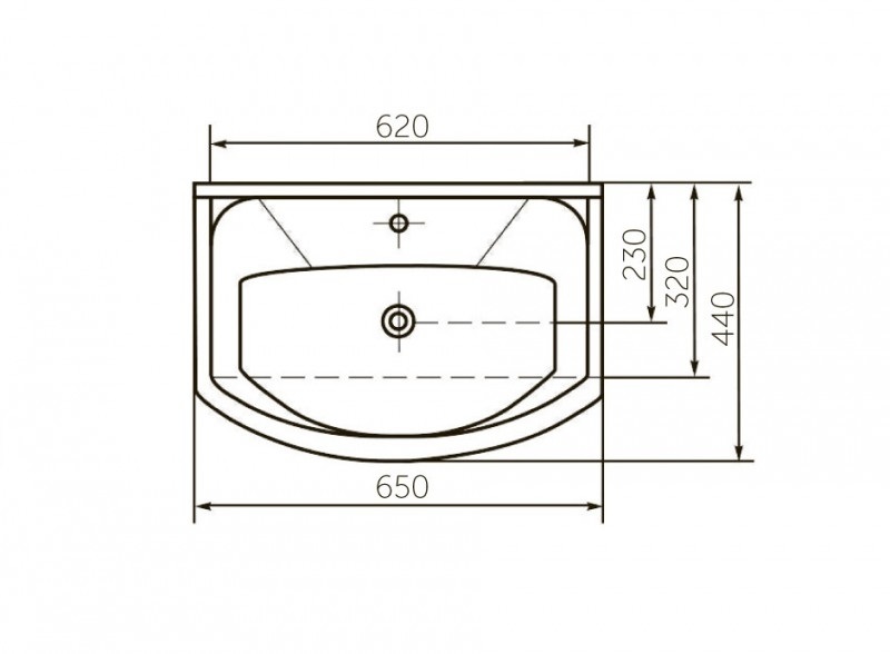 Тумба с раковиной Francesca Империя 65 напольная, 3 ящика, 1 дверь, белая