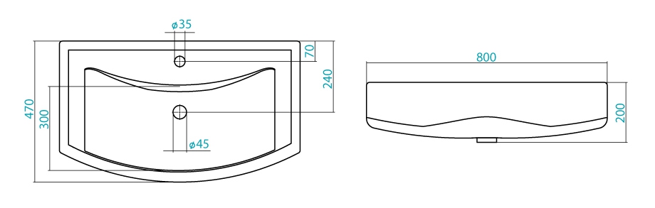 Тумба напольная Vigo Callao 80 с раковиной Балтика 80, 2 ящика, 2 двери, белый