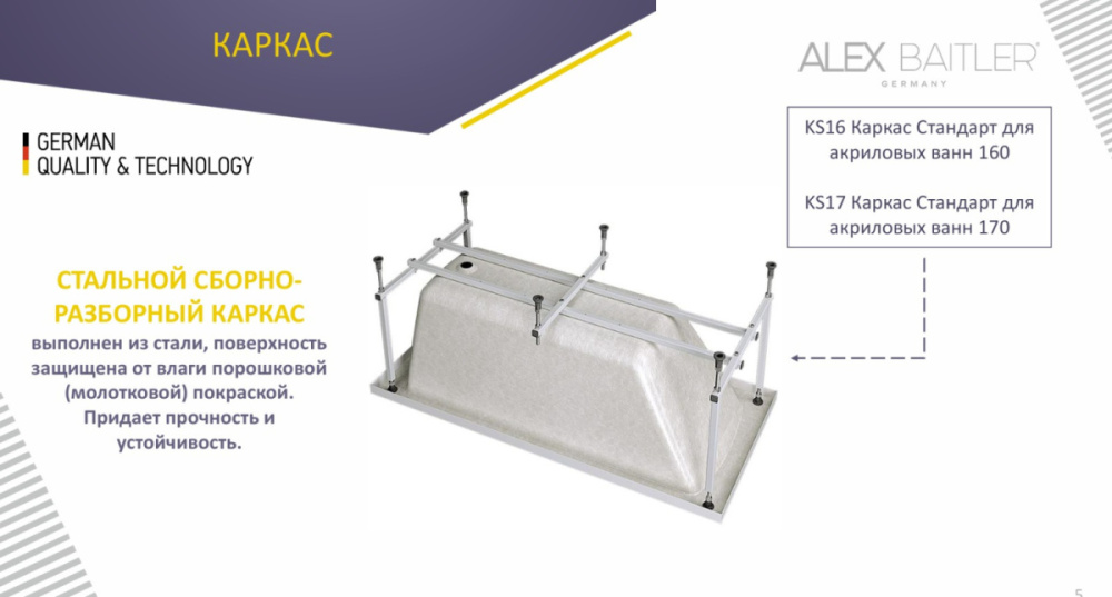 Ванна акриловая Alex Baitler Onega 165x70 от магазина Vanna-Vanna.ru!