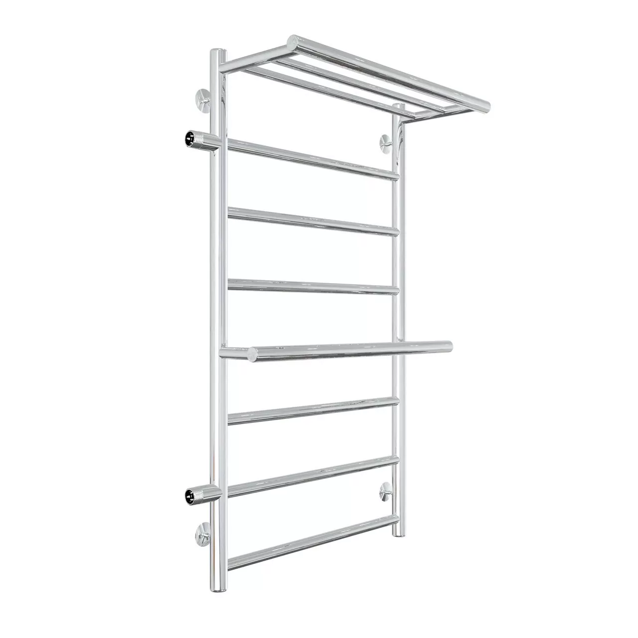 Полотенцесушитель водяной Laris Лавина П9 500х800 L МЦ 500-1, боковой, с полкой, хром