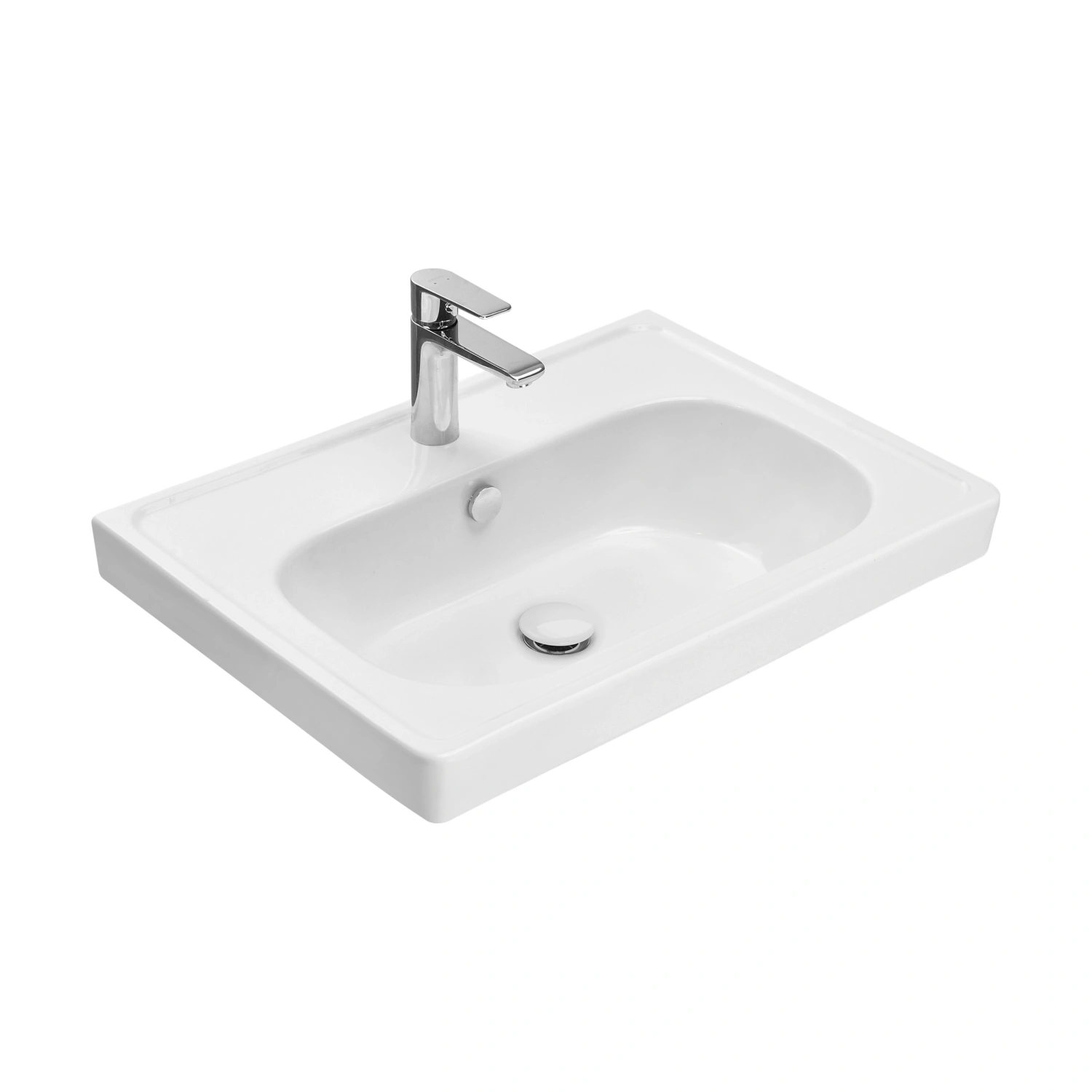 Тумба подвесная Aquaton Ар-Деко 65 с раковиной Нео 65, 2 ящика, серый кобальт