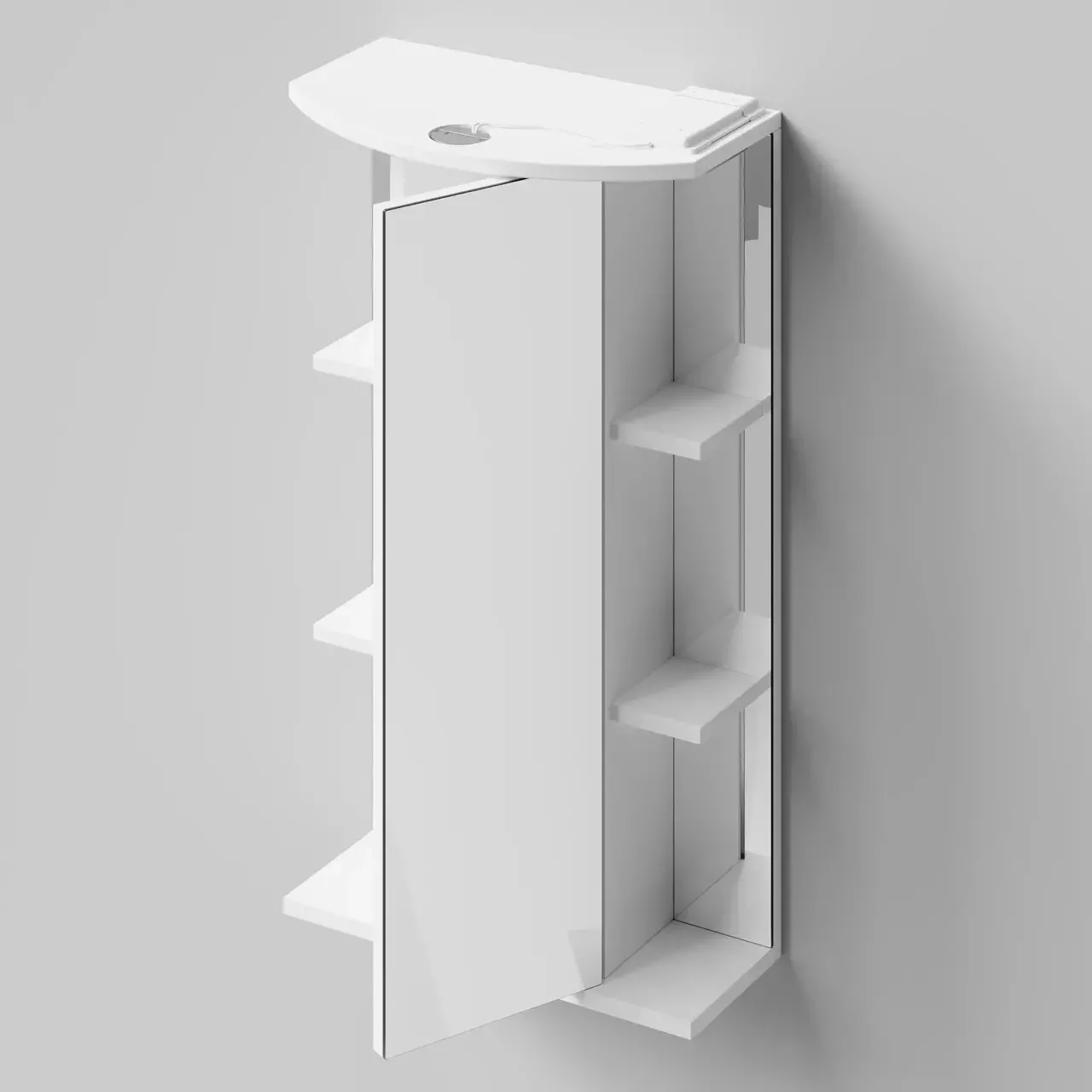 Зеркало-шкаф Vod-ok Эльба 45 L/R свет, белый